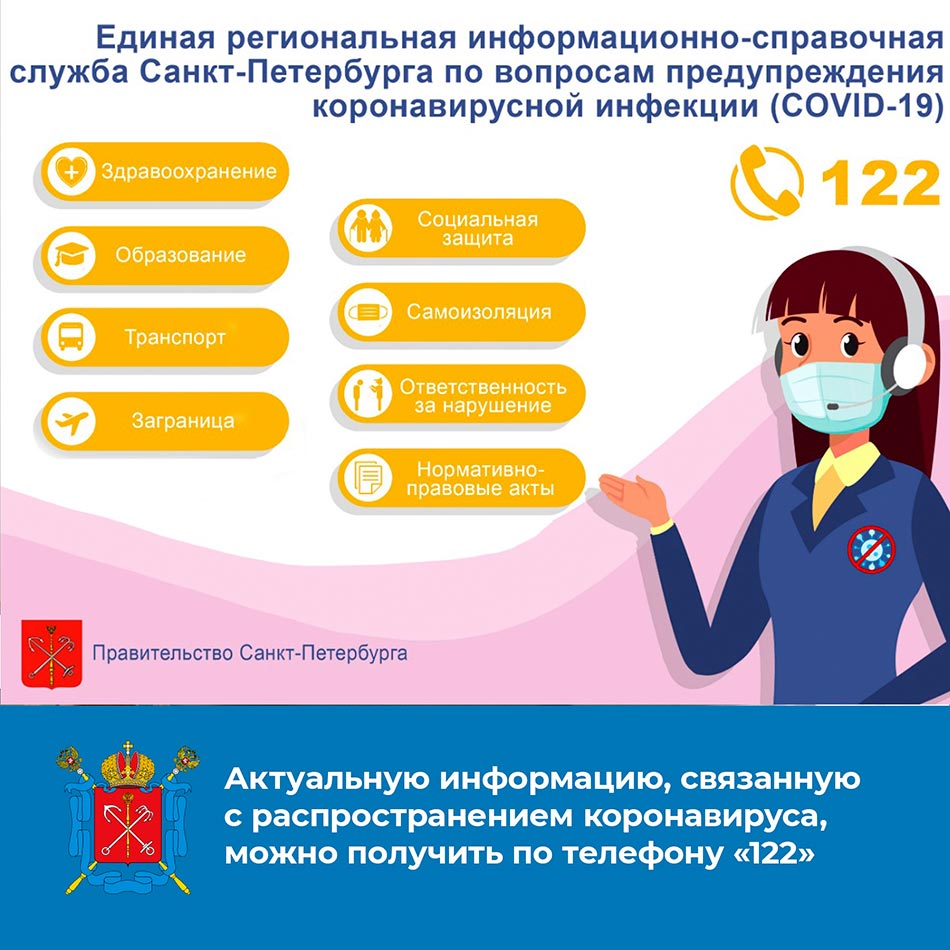 122 Единая информационно-справочная служба Петербурга коронавирус