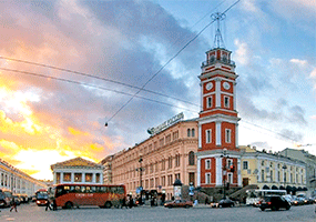 Башня Городской Думы на Невском проспекте Санкт-Петербурга